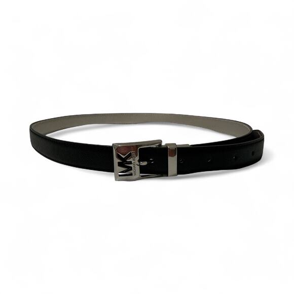 Michael by Michael Kors Twist Reversible Leather Belt – Black & Silver (XL) - Picture 2 of 12